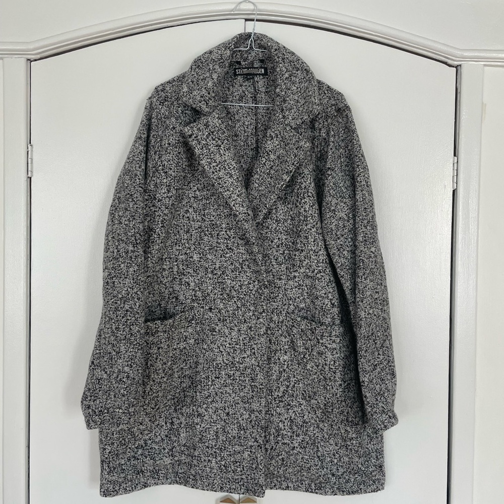Steve Madden Women's Black and White Pea Coat ladies XL